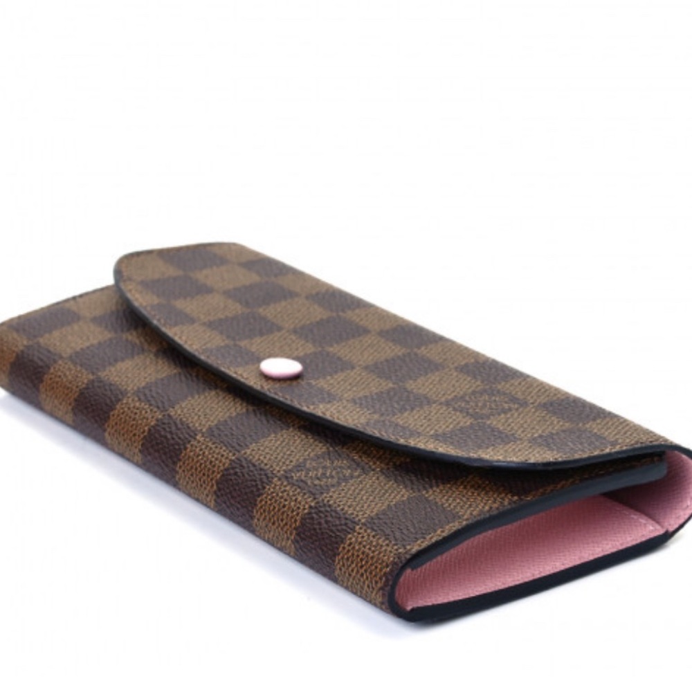 Louis Vuitton Damier Ebene Emilie Wallet Rose Ballerine; EUC - Picture 8 of 11